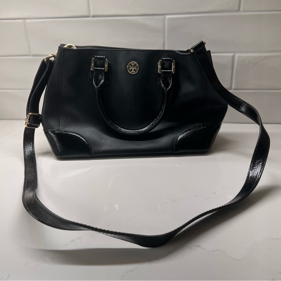 Tory Burch Purse with Detachable Shoulder Strap - Black and Gold Mini tote - Picture 4 of 10